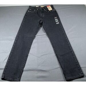 Levis 501 Original High Rise Straight Leg‎ Rhinestone Jeans Black 26x30 NEW US 2